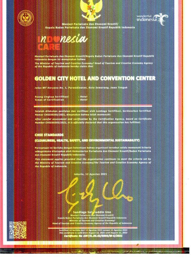 Golden City Hotel And Convention Center - Chse Certified Semarang Exterior foto